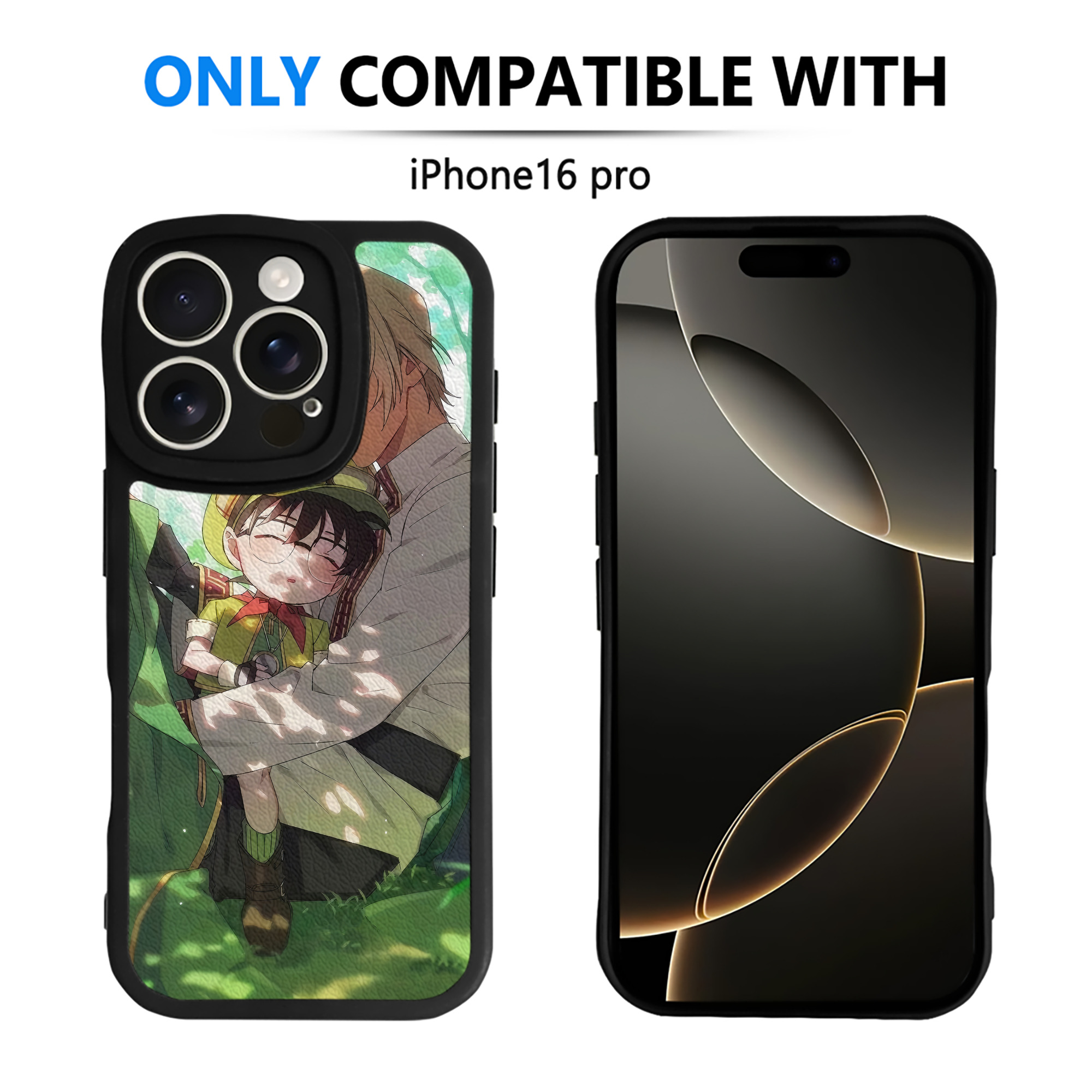 （画像用） 名探偵コナン Detective Conan 【iPhone 16シリーズ対応】シリコンスマホケース（レザー調） 材質：シリコン
